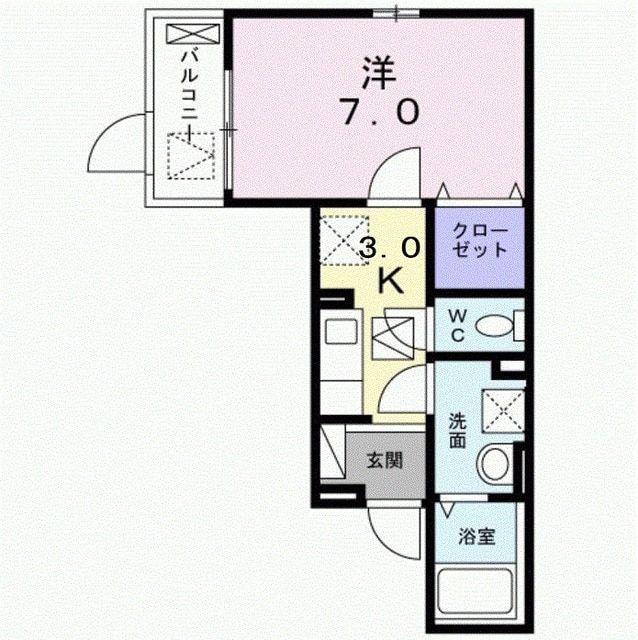 ハイツ ユベーレン(1K/1階)の間取り写真