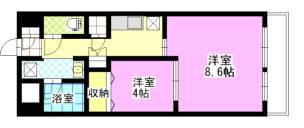 スプレンドーレ医大東(1LDK/4階)の間取り写真