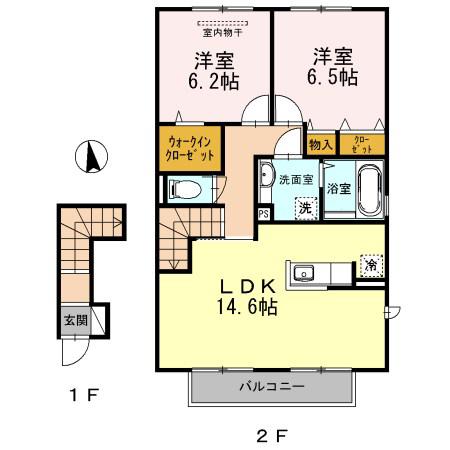ソフィアコート(2LDK/2階)の間取り写真