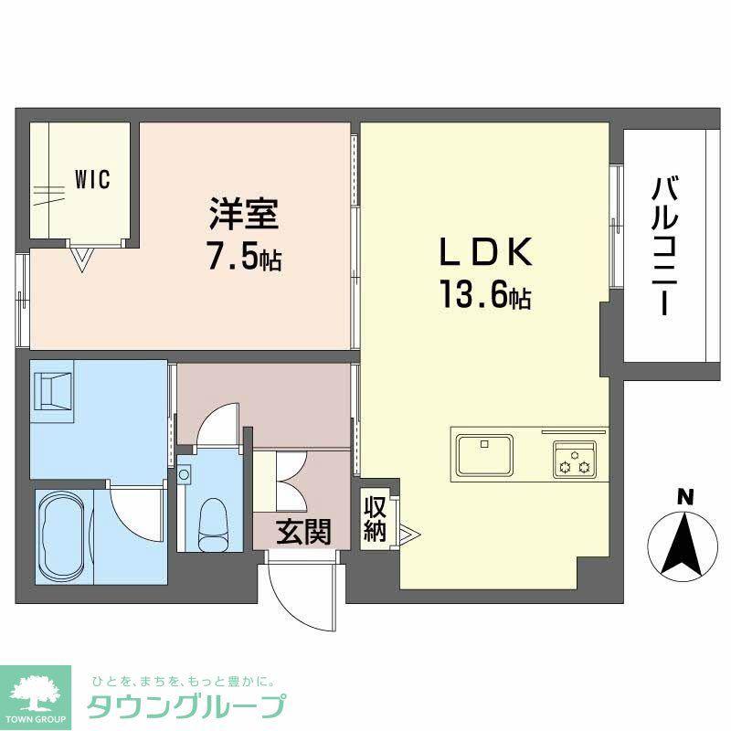 SOIRE 白壁(1LDK/2階)の間取り写真