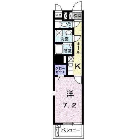 ウイング横須賀(1K/6階)の間取り写真