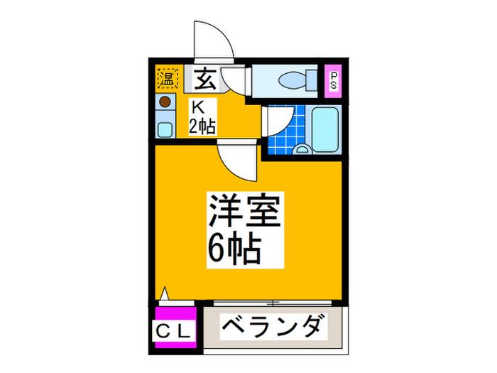 ベルクレールアビコ(1K/4階)の間取り写真