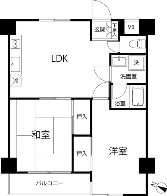 T′S GARDEN篠崎(2LDK/3階)の間取り写真
