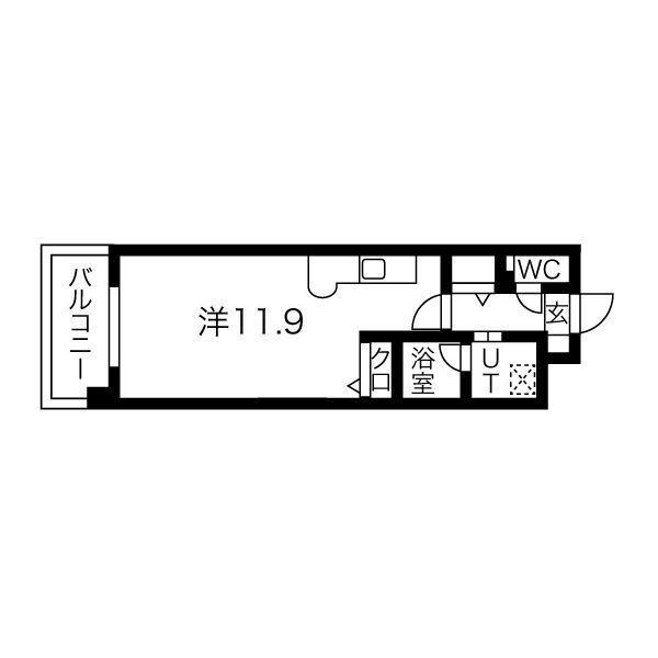 ビュークレスト南大橋(ワンルーム/5階)の間取り写真