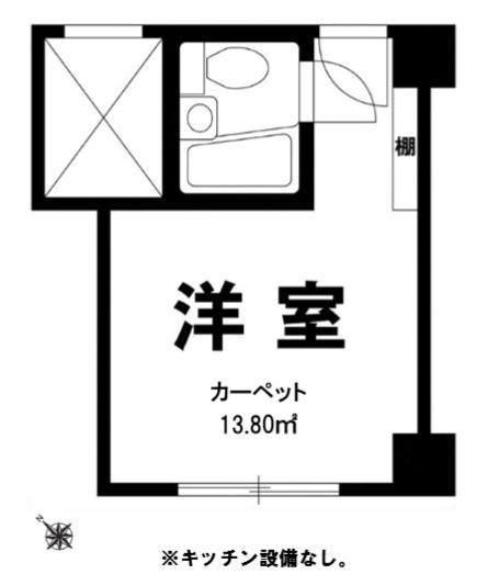 赤坂レジデンシャルホテル(ワンルーム/4階)の間取り写真