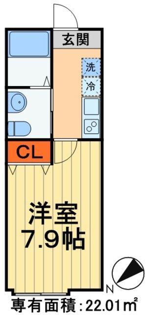 BELLEZZA(1K/1階)の間取り写真
