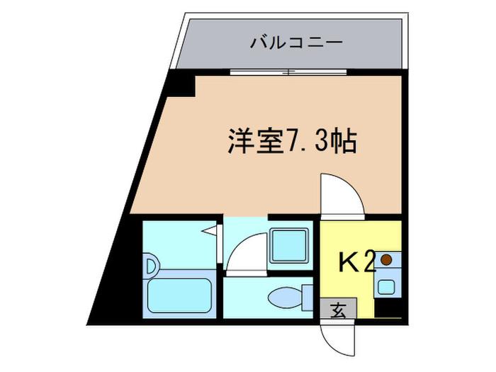 クレセント公光(1K/4階)の間取り写真