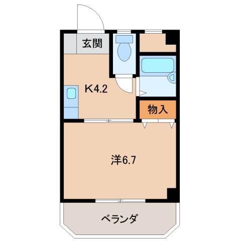 アンビアンテ田中町(1K/6階)の間取り写真