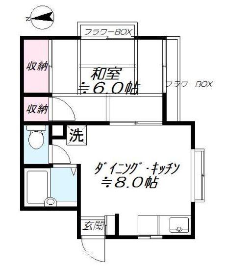 フォレストハウス西大井(1DK/1階)の間取り写真