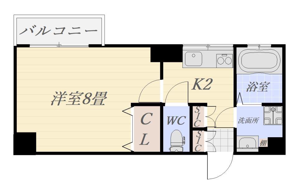 エスポワールM(1K/5階)の間取り写真