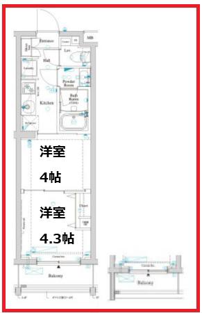 ラティエラ滝野川(2K/1階)の間取り写真