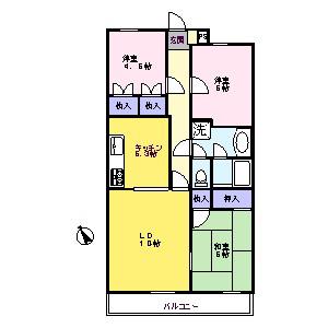 グリーンヒルズ田園調布(3LDK/3階)の間取り写真