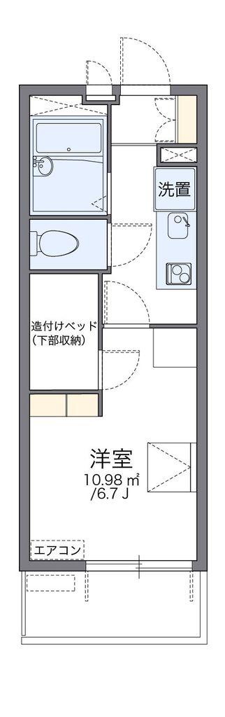 レオパレスハルカ(1K/4階)の間取り写真