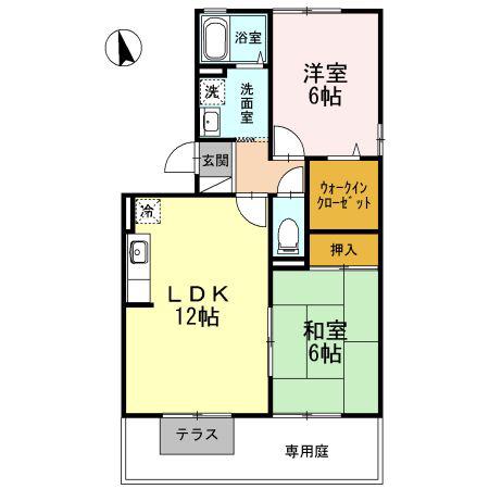 まなび野七番館(2LDK/1階)の間取り写真