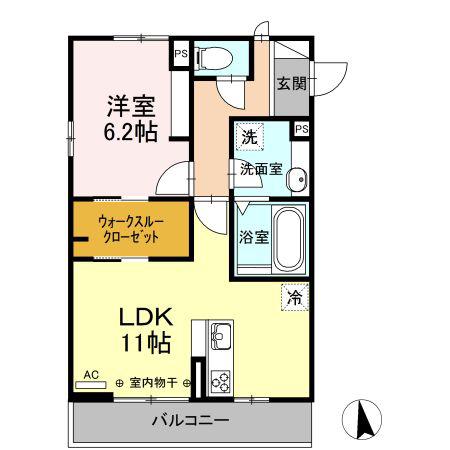 エミネンス山崎(1LDK/3階)の間取り写真