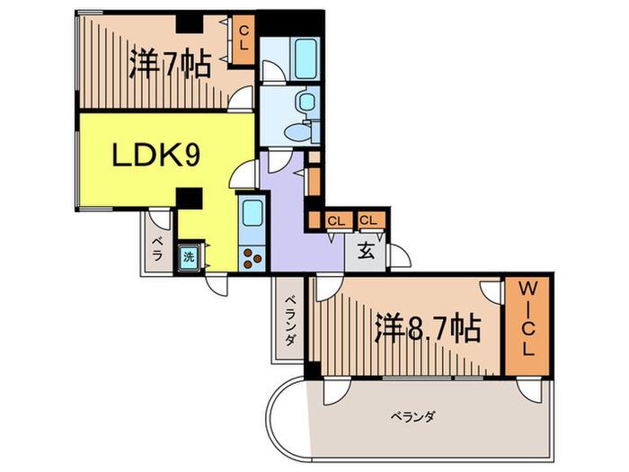 ハウス東雪谷(2LDK/3階)の間取り写真