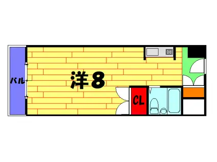 ハイツ高美(1K/3階)の間取り写真