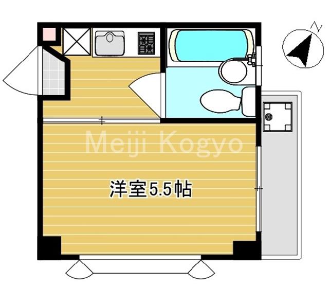 サンハイム(1K/2階)の間取り写真