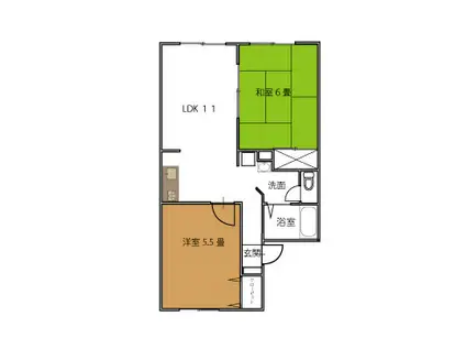 ラセジュール(2LDK/2階)の間取り写真