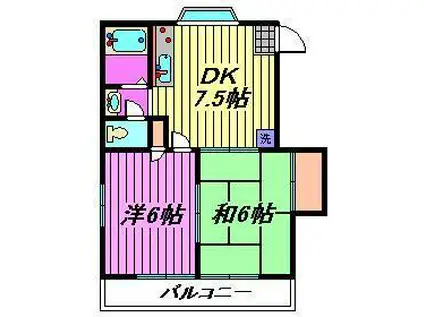 Mコート(2DK/2階)の間取り写真
