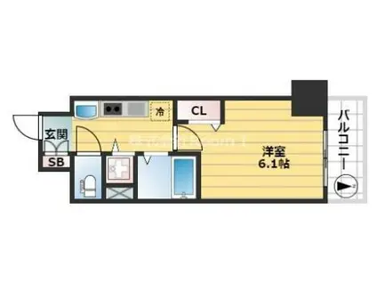 プレサンス堺筋本町フィリア(1K/3階)の間取り写真