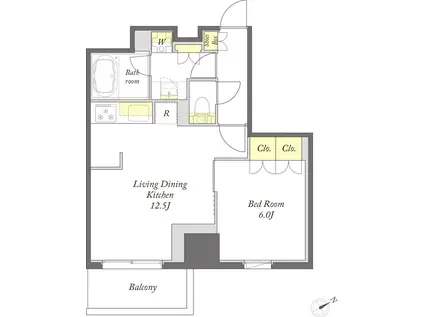 プライムメゾン湯島(1LDK/9階)の間取り写真