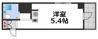 パークサイド上本町駅前(ワンルーム/6階)の間取り写真