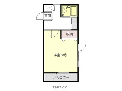 ブリランテ志木(1K/2階)の間取り写真