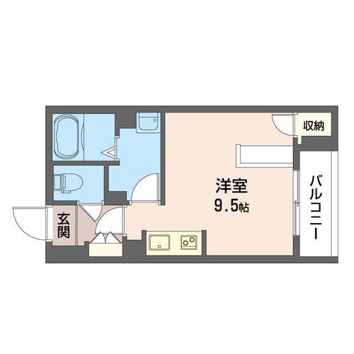 グランド ホルン(1K/2階)の間取り写真