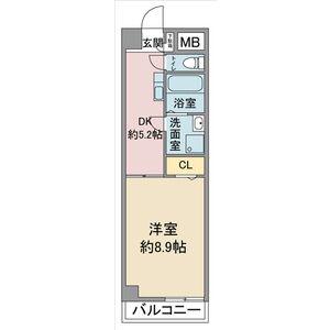 可児ハイツ(1DK/4階)の間取り写真