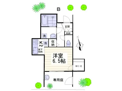 ミヨシガーデンII西荻南(1K/1階)の間取り写真