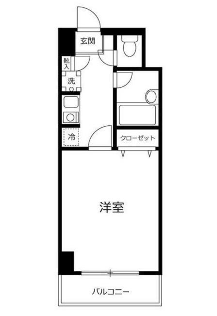 イトーピア六本木(1K/5階)の間取り写真
