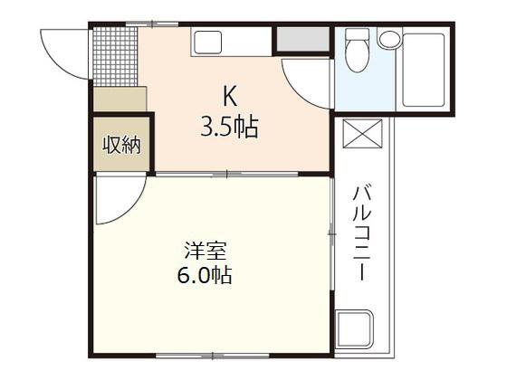 M.Aビル(1K/4階)の間取り写真
