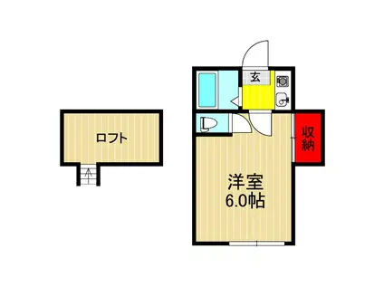 塚原ハイム(1K/1階)の間取り写真