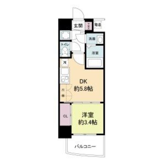 セレニテ新大阪カルム(1DK/3階)の間取り写真