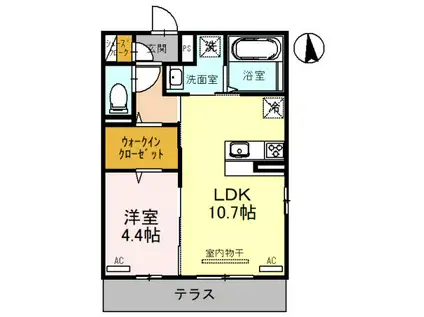 VIER CASAD(1LDK/1階)の間取り写真