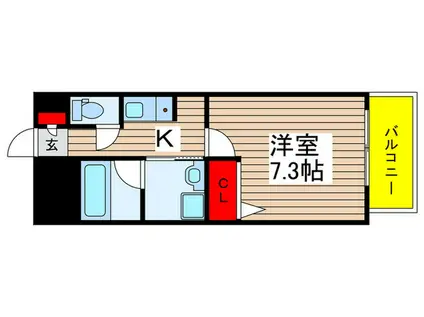 アヴェニール京成大久保(1K/3階)の間取り写真