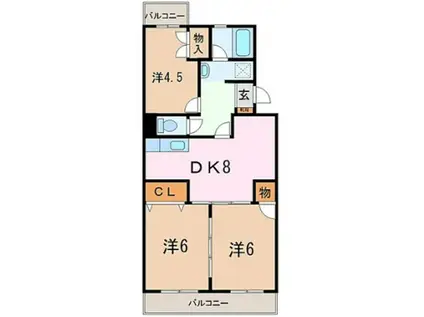 泉ハイツ(3DK/2階)の間取り写真