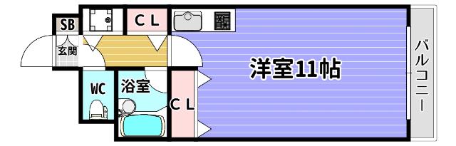 島之内八幡屋ビル(ワンルーム/4階)の間取り写真