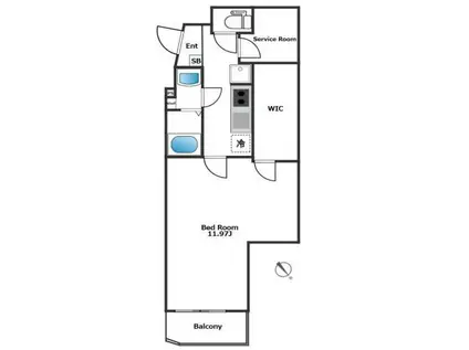 アンベリール代田橋(1SK/4階)の間取り写真