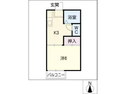 グランドメゾントリス(1K/1階)の間取り写真