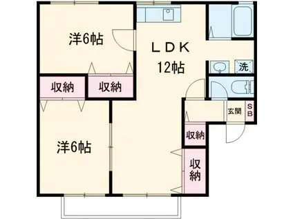 グリーン・ゼフィルス(2LDK/2階)の間取り写真