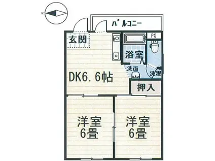 Nビレッジ(2DK/3階)の間取り写真