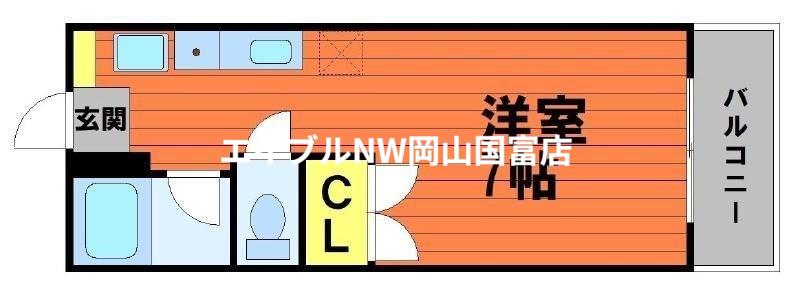 エステートピア平井N棟(1K/2階)の間取り写真