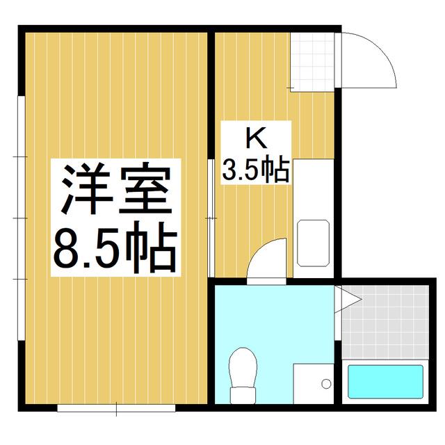 ハイツ大賀(1K/2階)の間取り写真