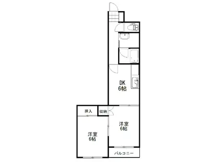 サトウマンション(2DK/2階)の間取り写真