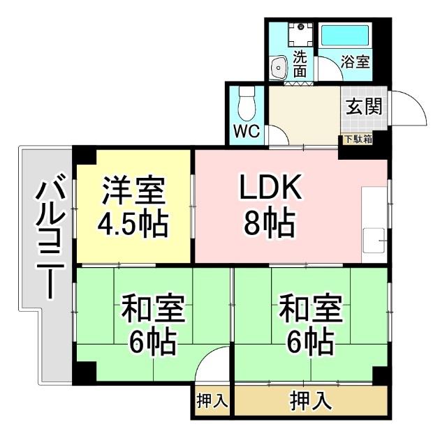 メゾンセピア(3LDK/4階)の間取り写真