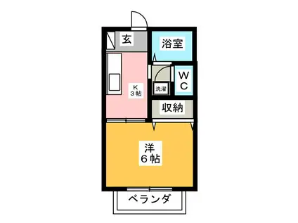 サニーズ春日(1K/2階)の間取り写真