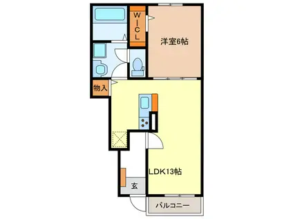 クレメントII(1LDK/1階)の間取り写真