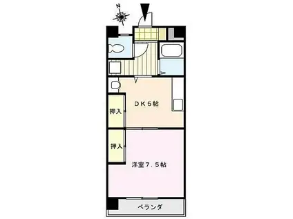 フォレスト小森野(1DK/1階)の間取り写真